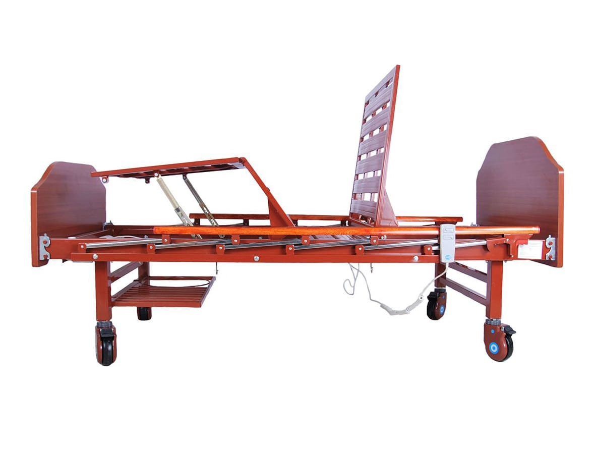 NV-2AL Кровать медицинская электрическая (2 функции) с полкой и надкроватным столиком НОВИНКА!