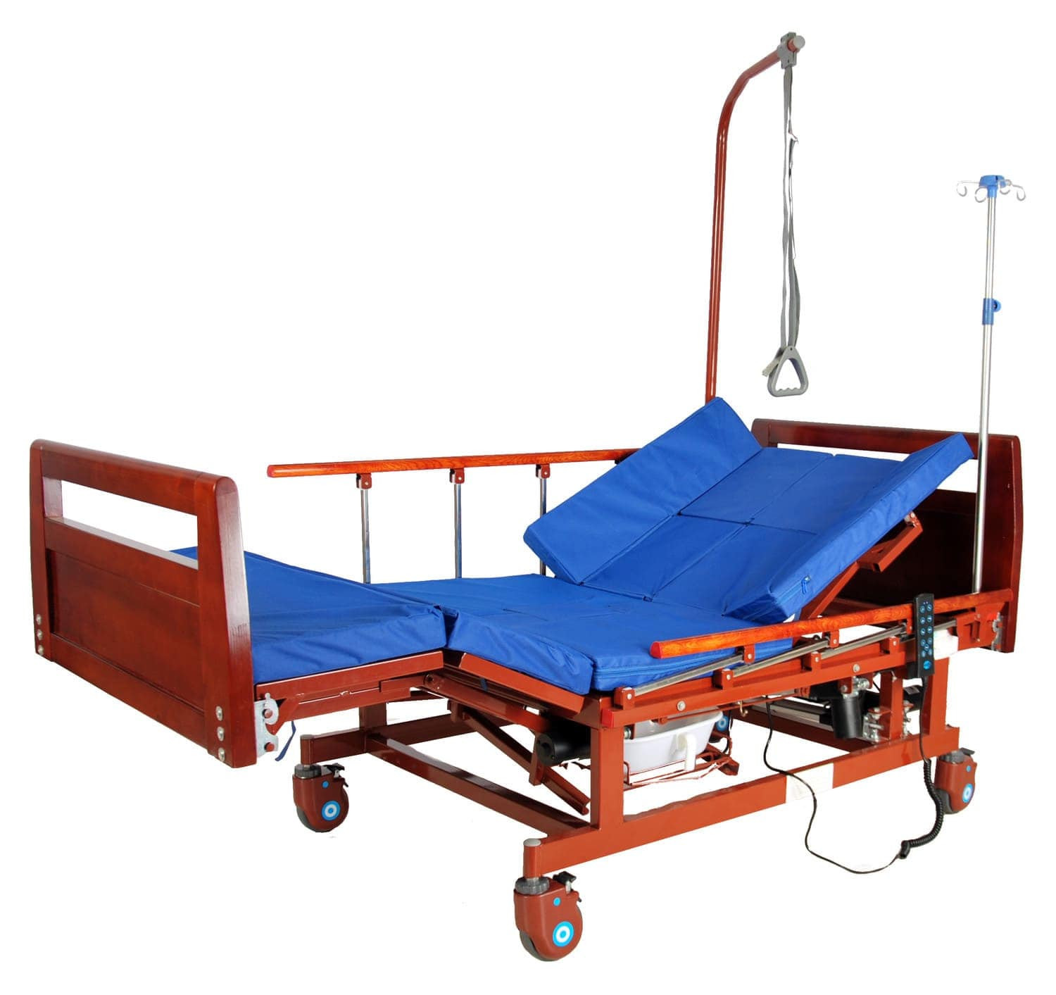 NV-6AT Кровать медицинская электрическая с боковым переворачиванием, туалетным устройством и функцией «кардиокресло»